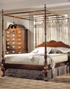 Statton Cherry Bedoom with Cherry four poster bed and Cherry highboy